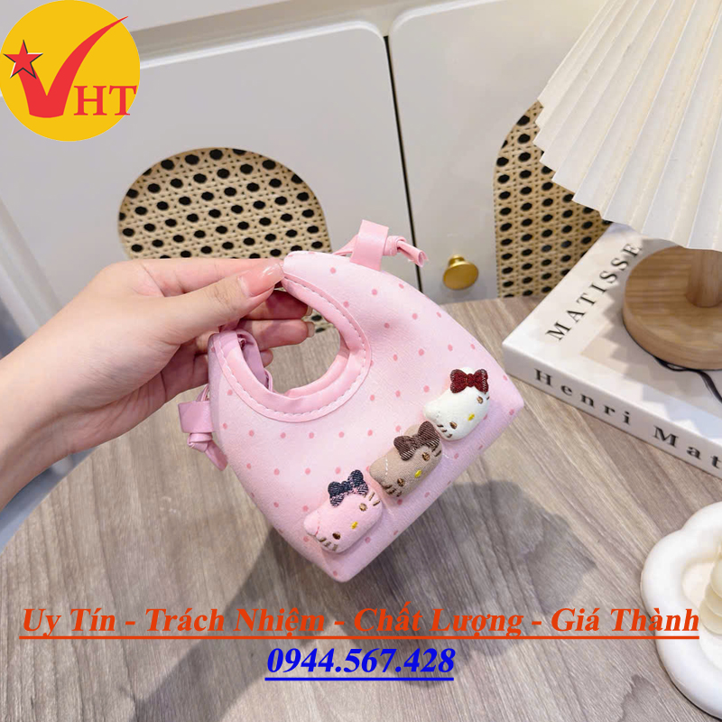 Túi Xách Mini Cho Bé Gái Chấm Bi Mèo Kitty Đáng Yêu – Xưởng Túi Hiền Trâm