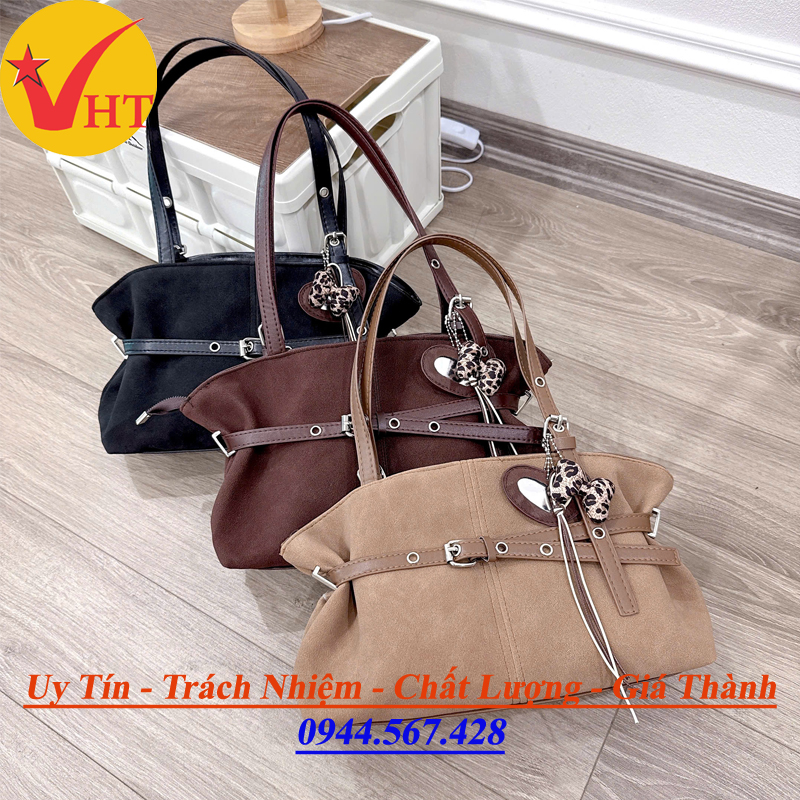 Túi Xách Công Sở Thời Trang Nữ Đai Ngang Tặng Kèm Charm Tim Nơ Treo Trang Trí - Xưởng Túi Hiền Trâm