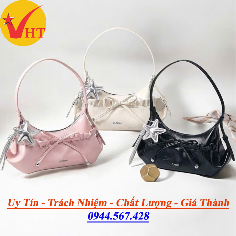 Túi Xách Kẹp Nách Nữ Phong Cách Thanh Lịch Tặng Kèm Charm Sao Trang Trí  - Xưởng Túi Hiền Trâm